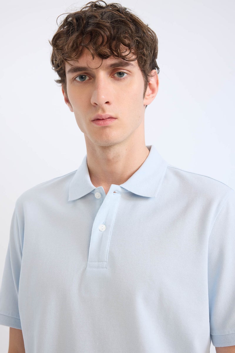 DeFacto Blue Man Regular Fit Polo Collar Pique Short Sleeve Polo T-Shirt Casual - Image 5